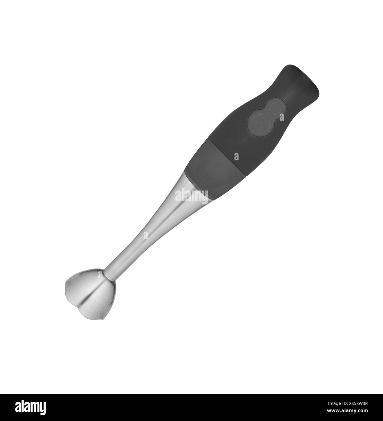 petit mélangeur électrique sur fond blanc. petit mixeur électrique Banque D'Images