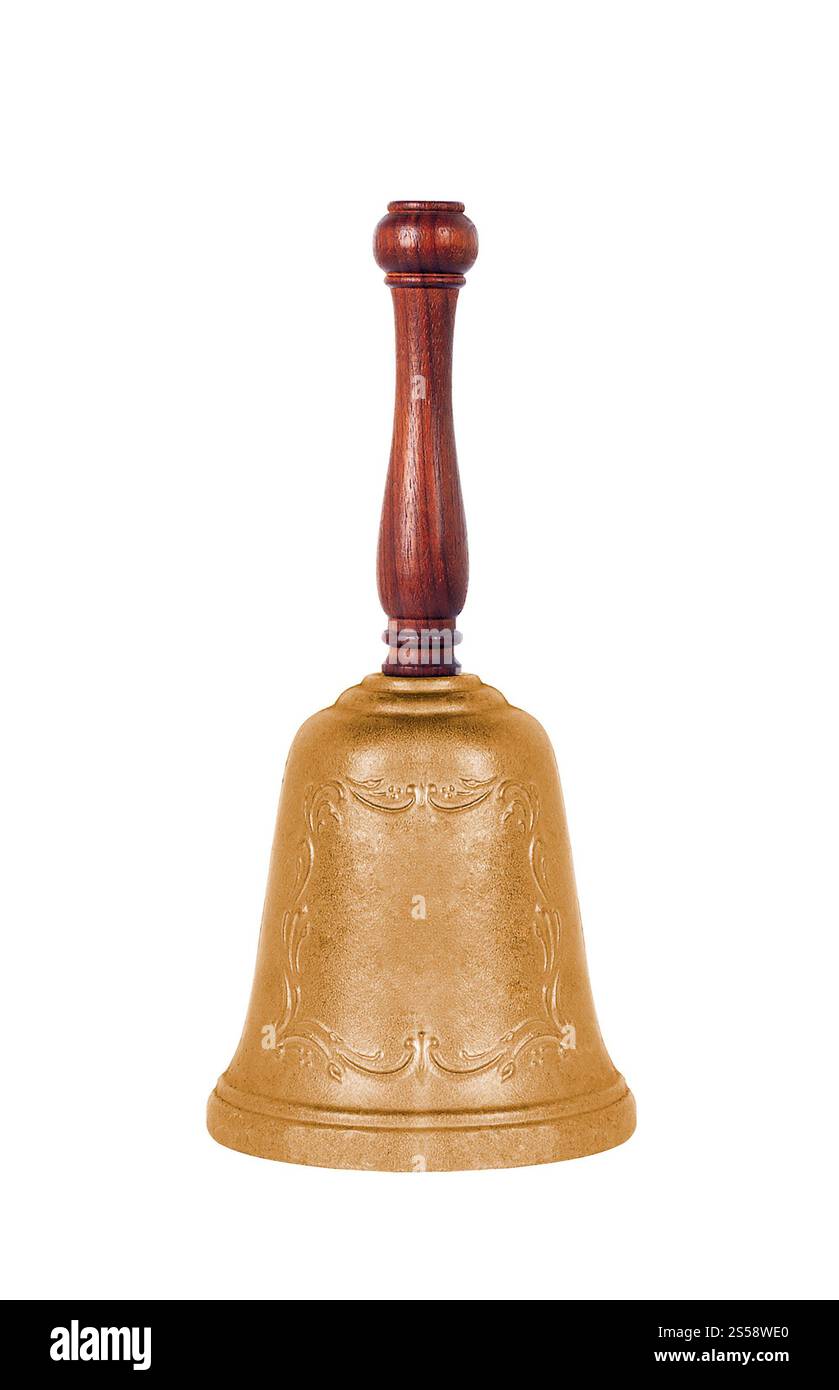 Cloche d'école isolée sur fond blanc. Cloche d'école isolée Banque D'Images