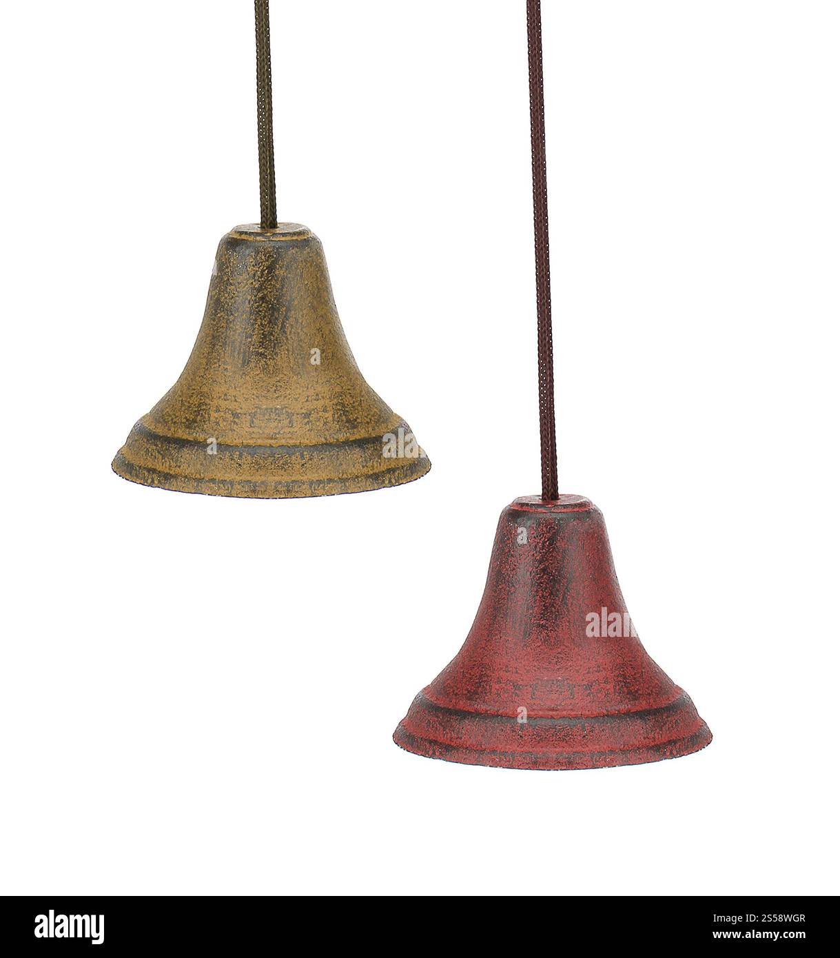 Cloches classiques isolées sur fond blanc. Cloches classiques sur le blanc Banque D'Images
