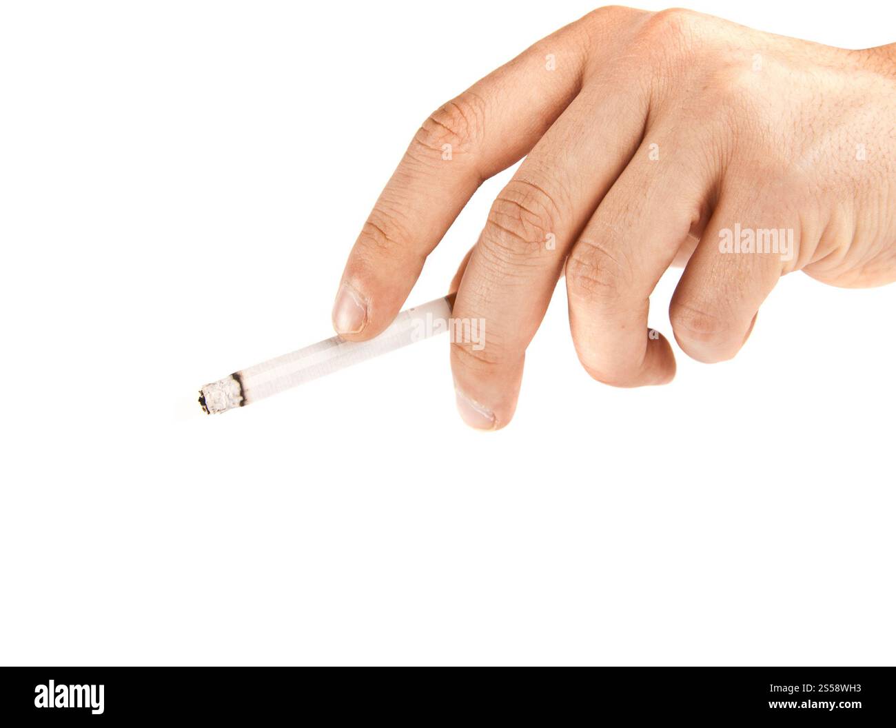 fumée de cigarette isolée sur fond blanc. fumée de cigarette Banque D'Images