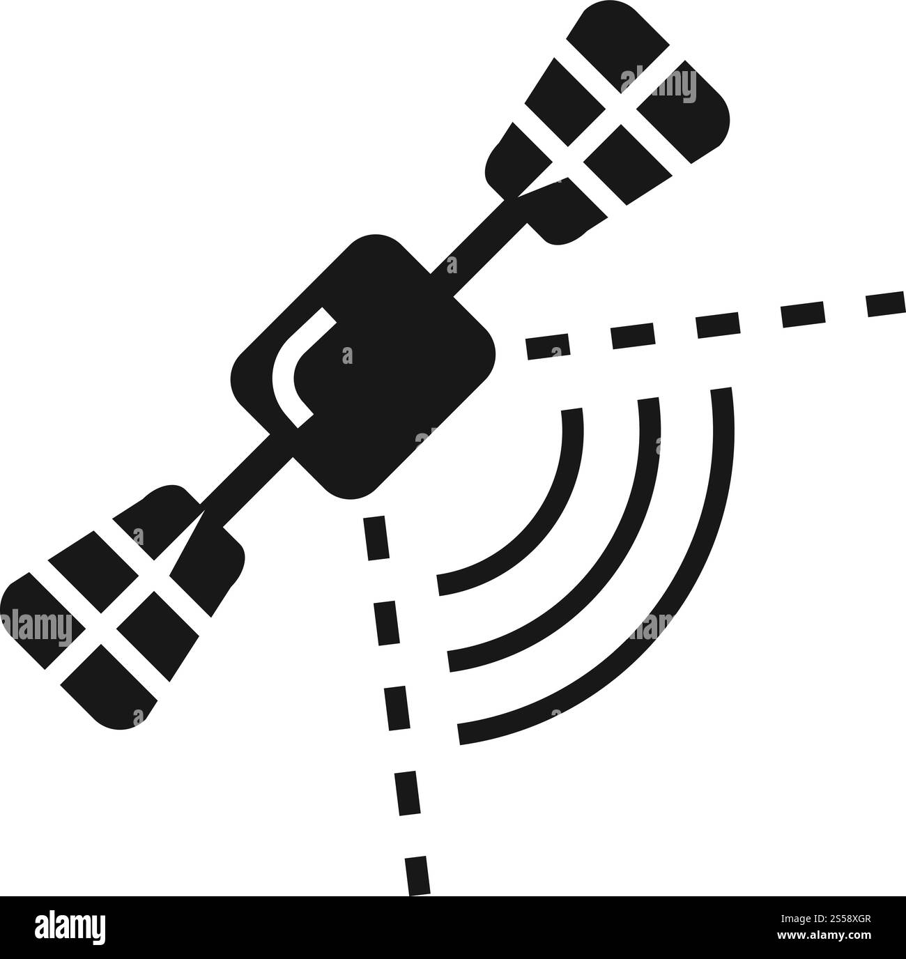 Icône de navigation par satellite Smart car. Illustration simple de l'icône de vecteur de navigation par satellite de voiture intelligente pour la conception de Web isolé sur fond blanc. Icône de navigation par satellite de voiture intelligente, style simple Illustration de Vecteur