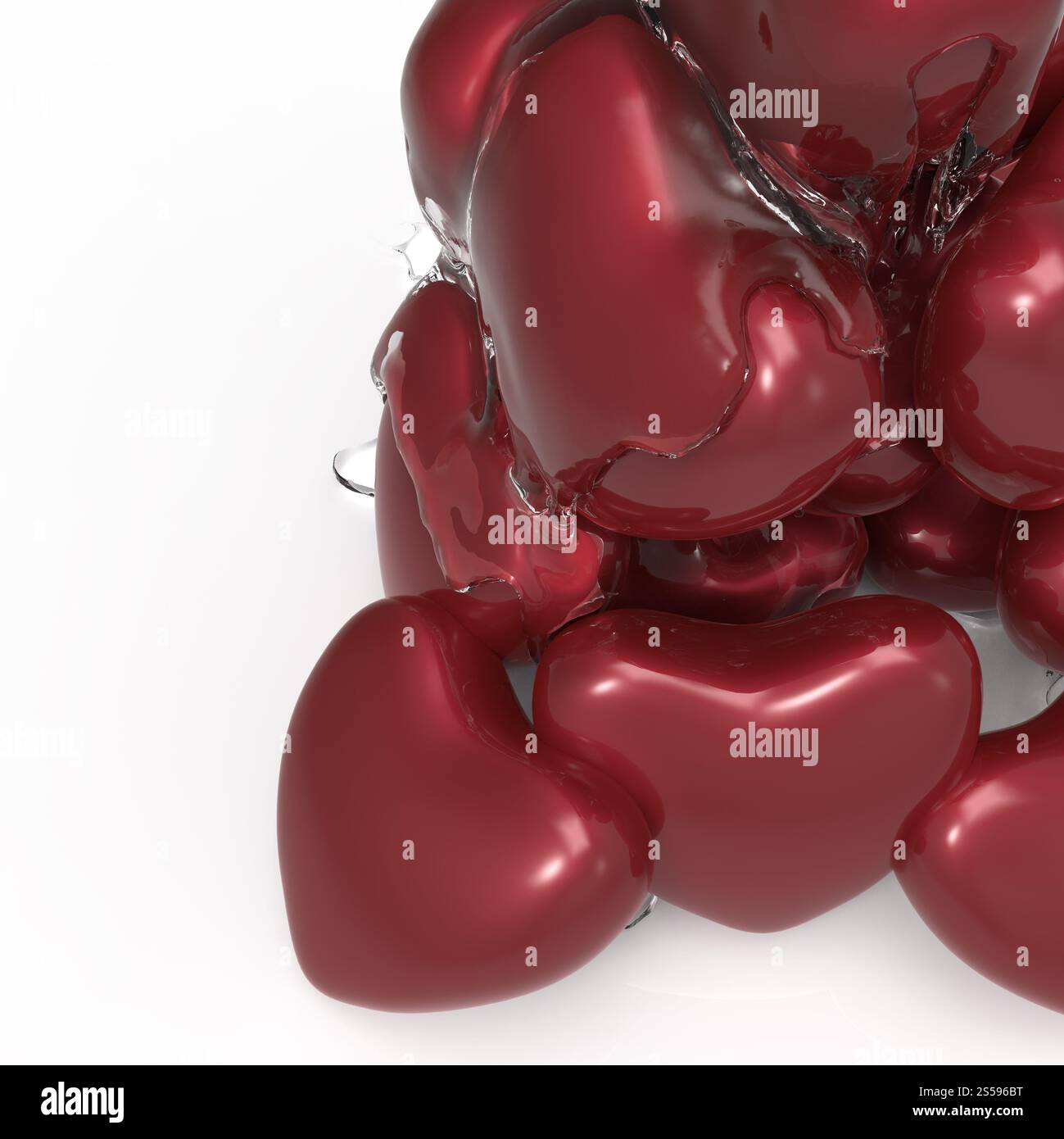 Coeur de sirop 3d sur fond blanc Banque D'Images