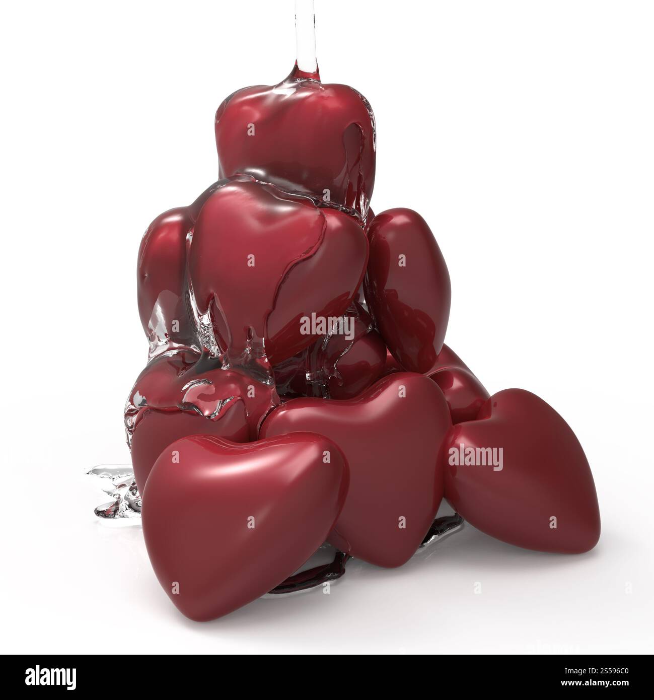 Coeur de sirop 3d sur fond blanc Banque D'Images