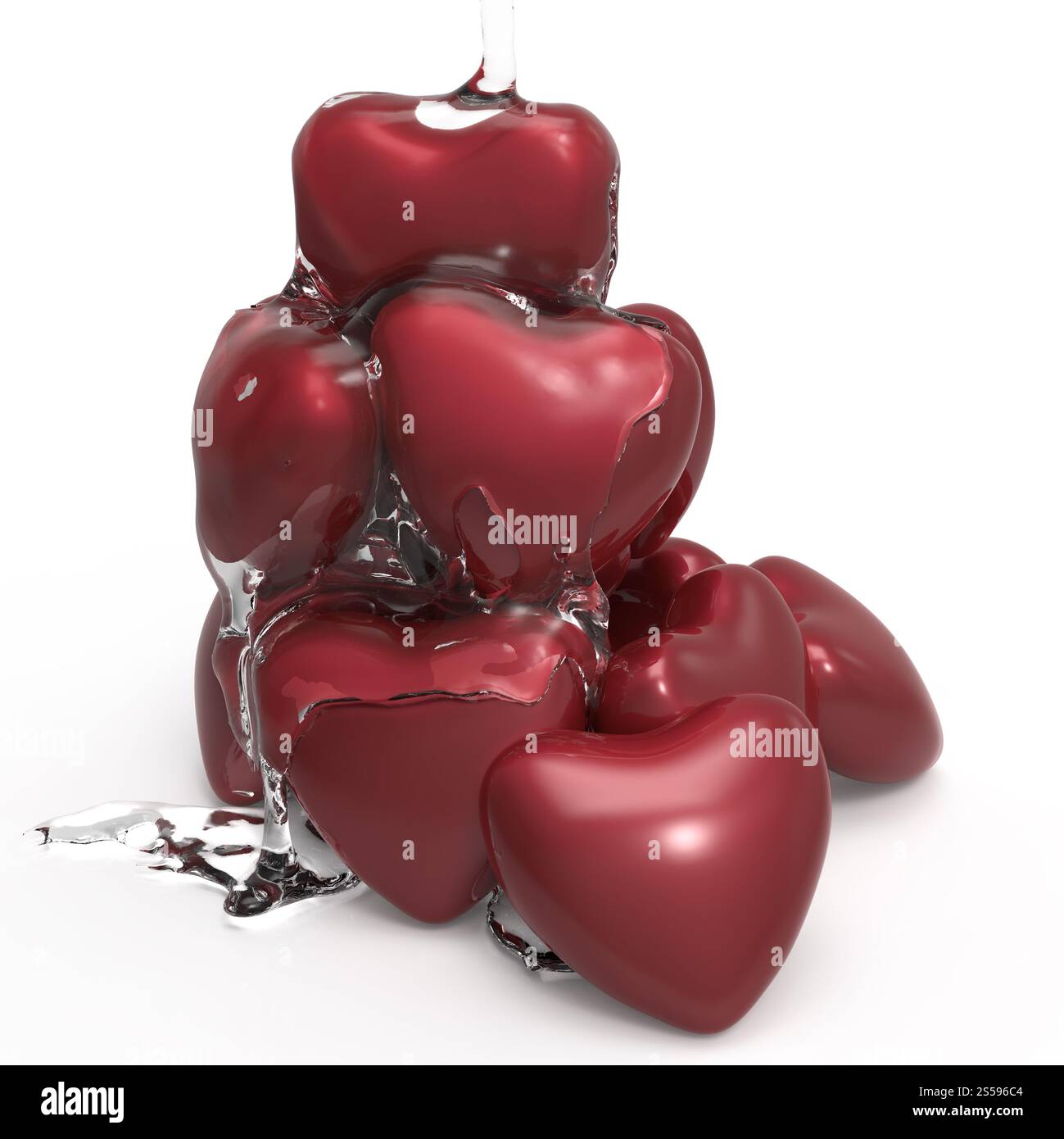 Coeur de sirop 3d sur fond blanc Banque D'Images