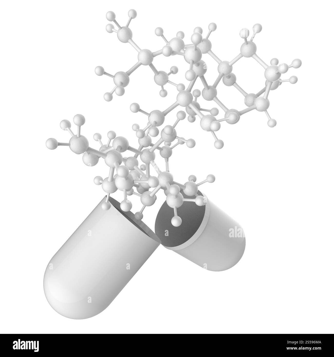 Capsule montre molécule comme concept médical Banque D'Images