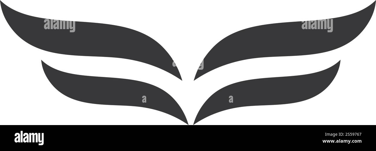Logo en forme d'aile noire pour un designer professionnel Illustration de Vecteur