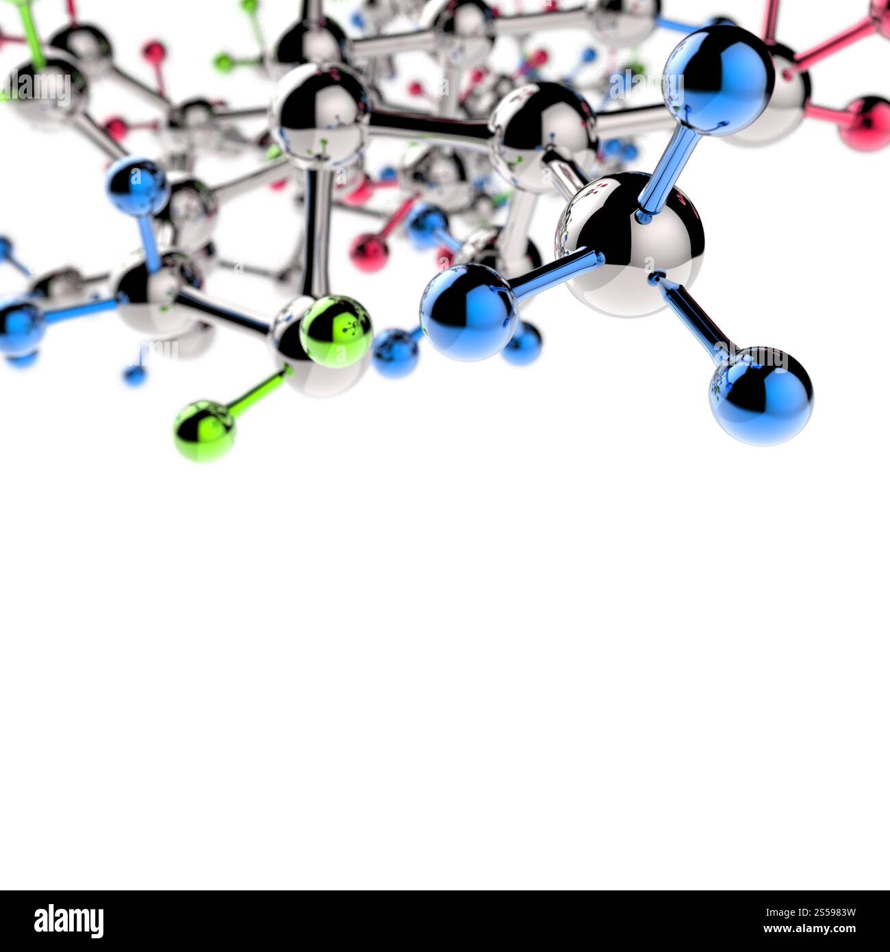 Molécule 3d avec les couleurs rouge vert bleu Banque D'Images