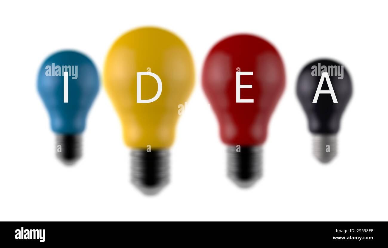 Ampoule idée 3d comme concept créatif Banque D'Images