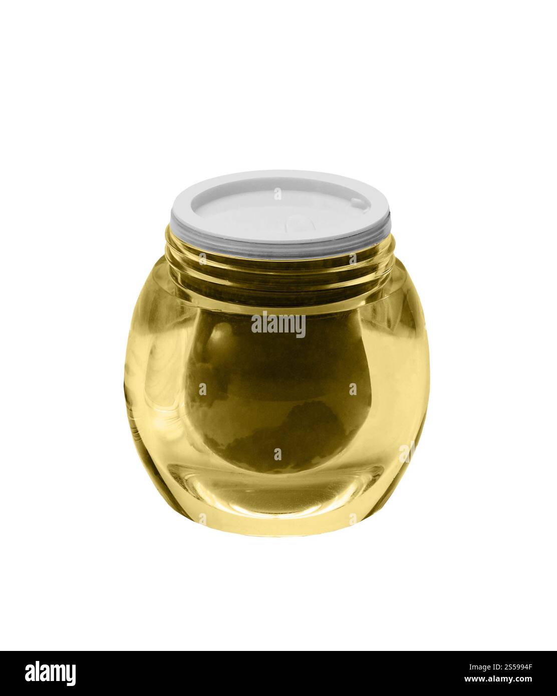 Pot doré isolé sur fond blanc. Pot doré isolé Banque D'Images