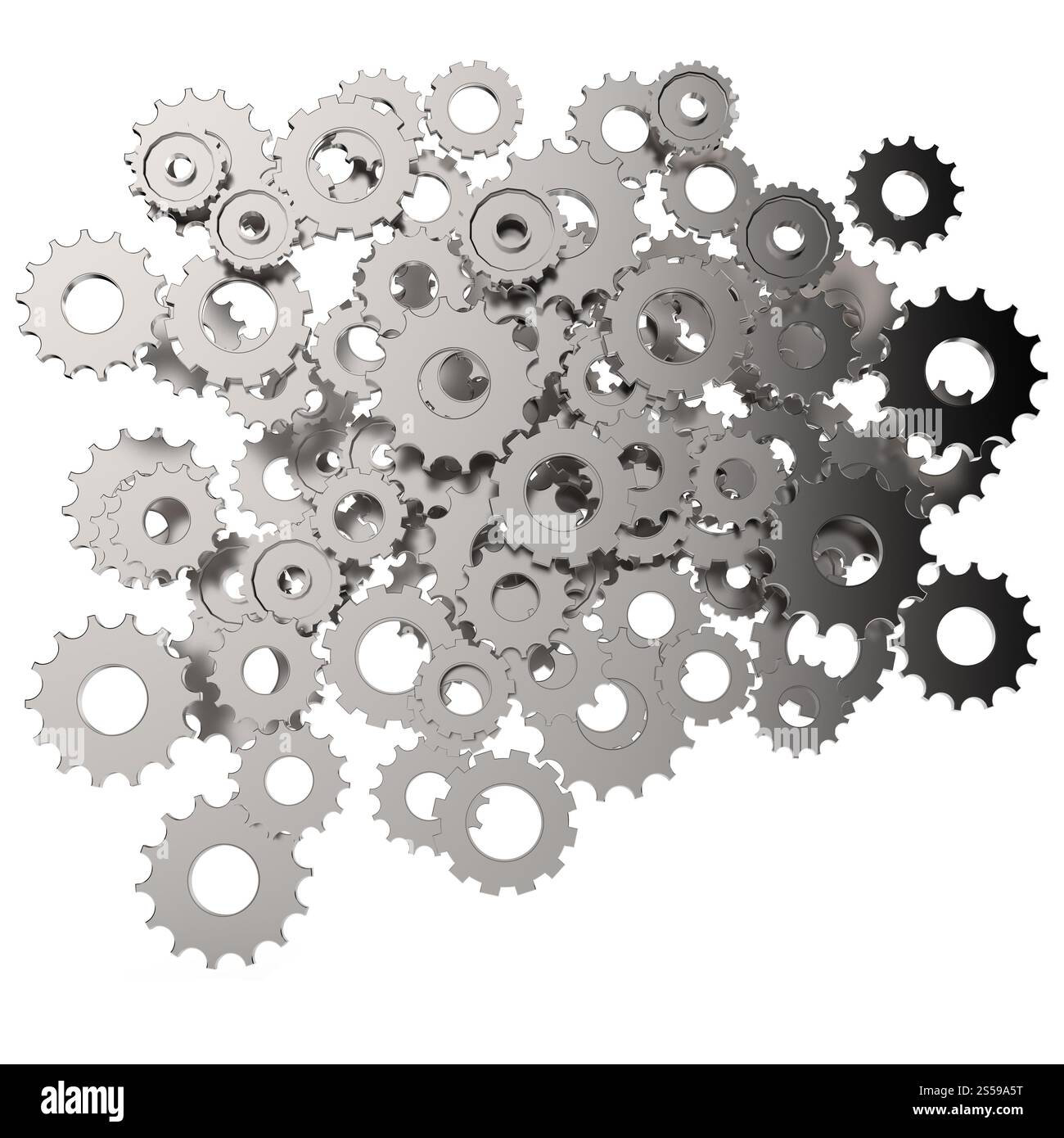 Engrenage cog 3d sur fond blanc Banque D'Images