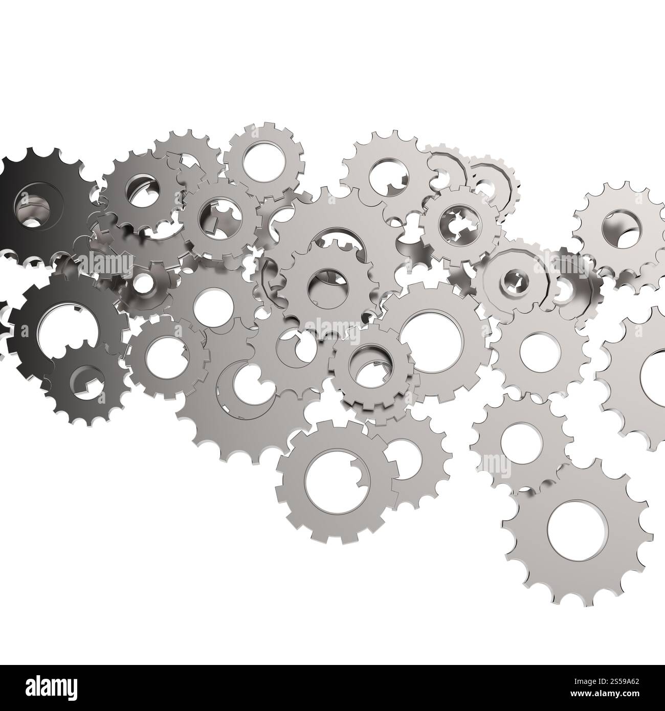 Engrenage cog 3d sur fond blanc Banque D'Images