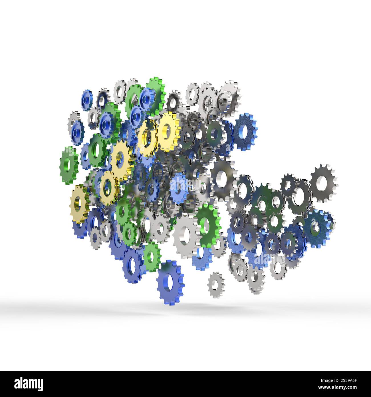 Engrenage cog 3d sur fond blanc Banque D'Images