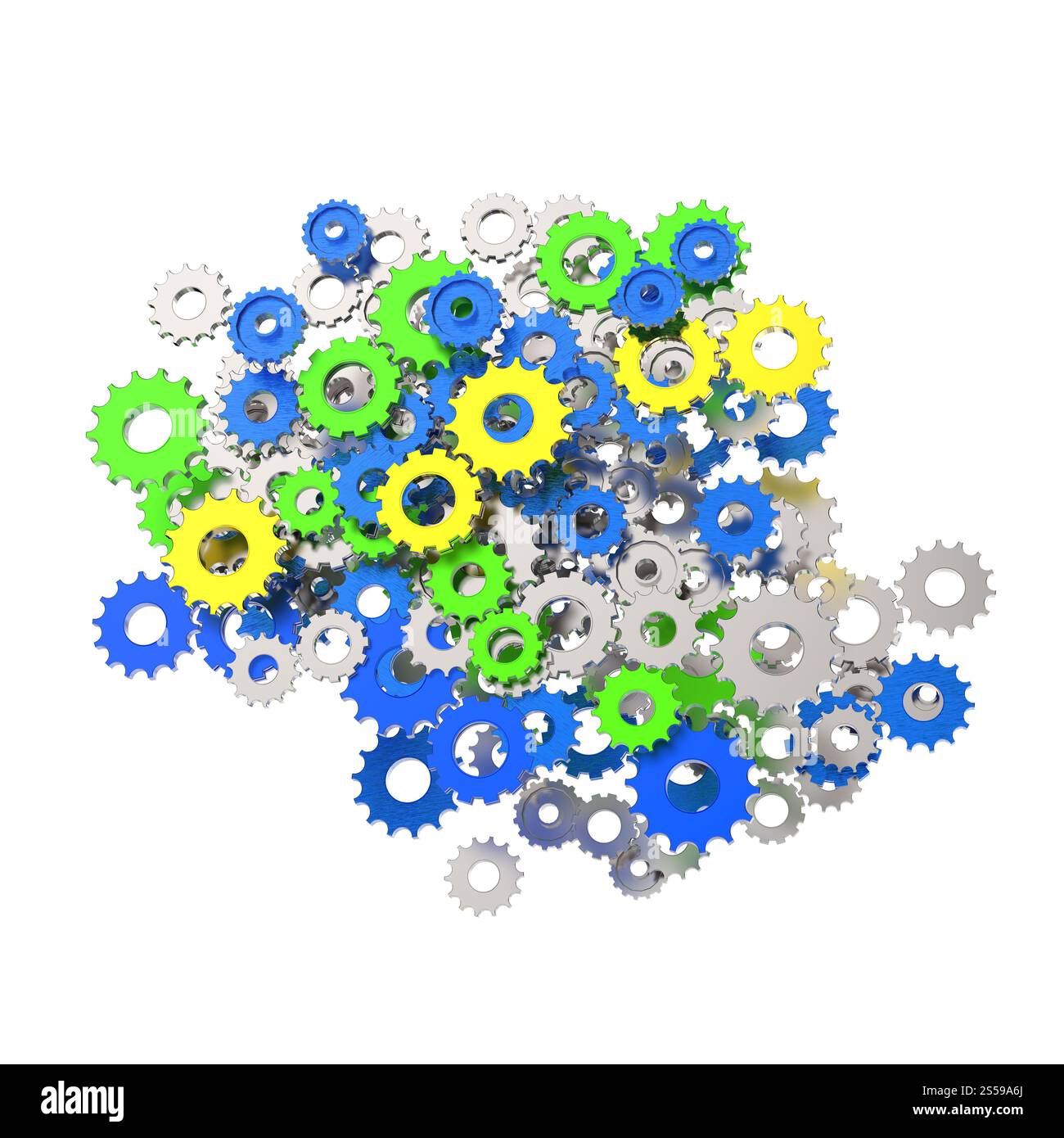 Engrenage cog 3d sur fond blanc Banque D'Images