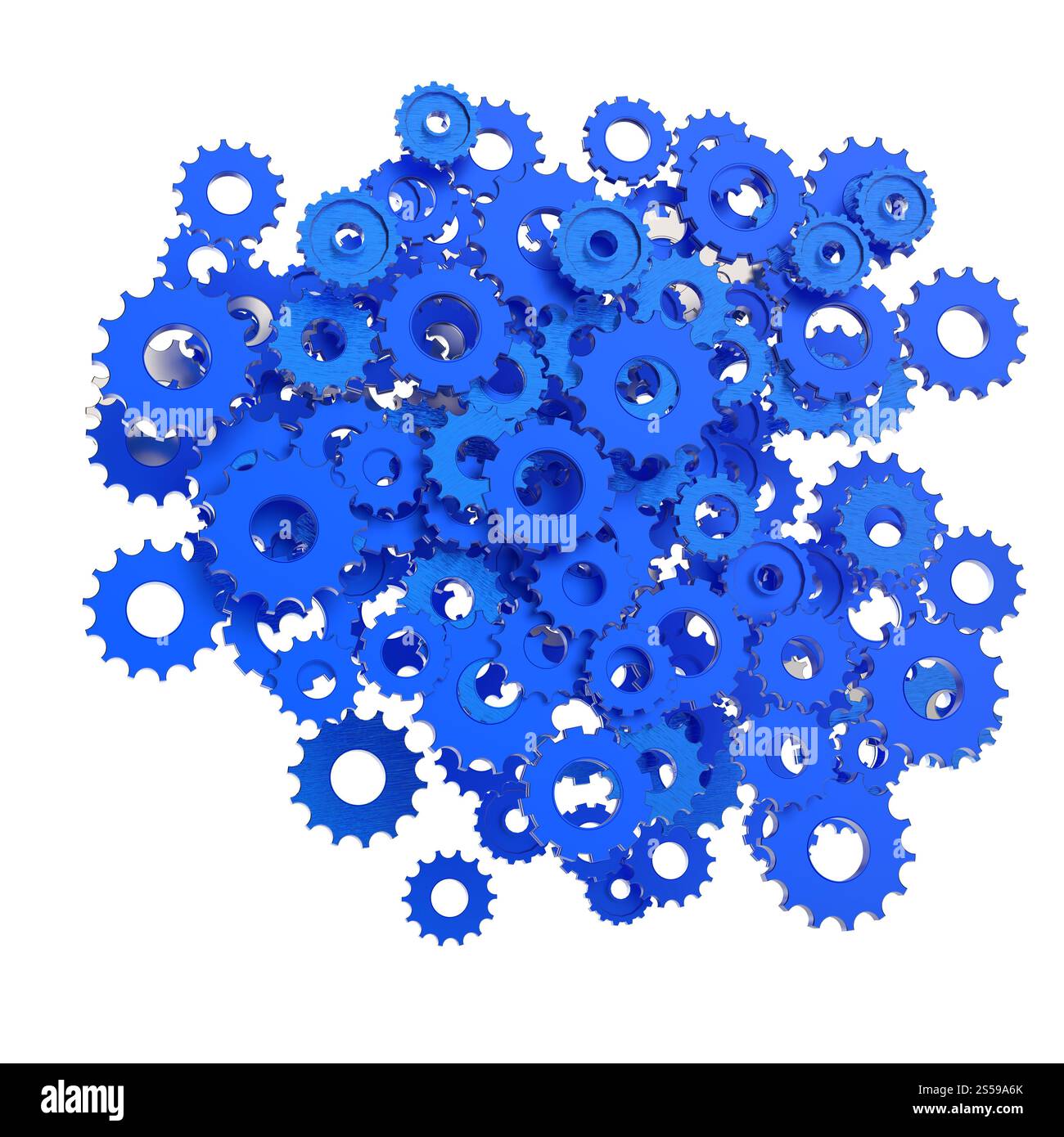 Engrenage cog 3d sur fond blanc Banque D'Images