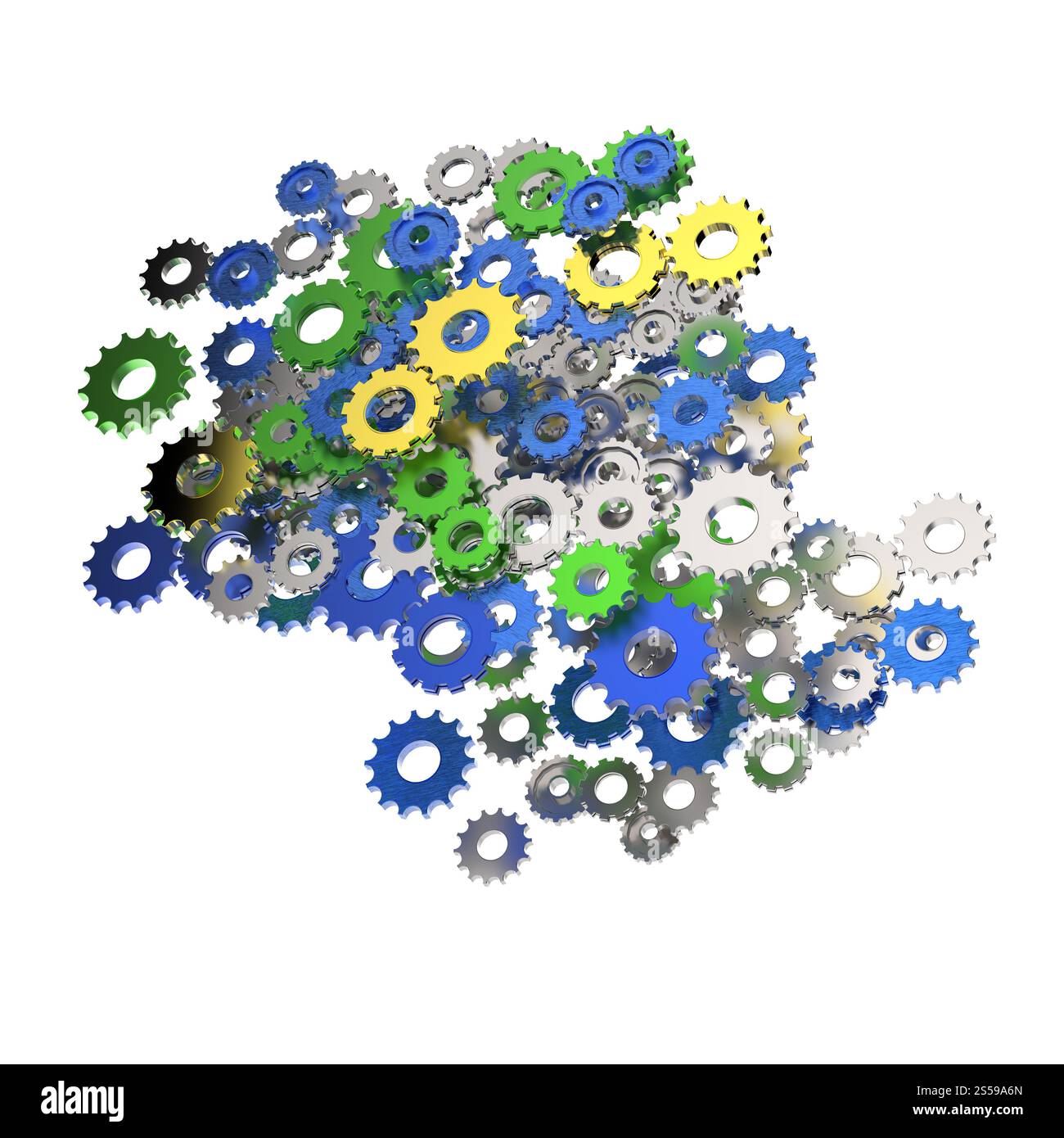 Engrenage cog 3d sur fond blanc Banque D'Images