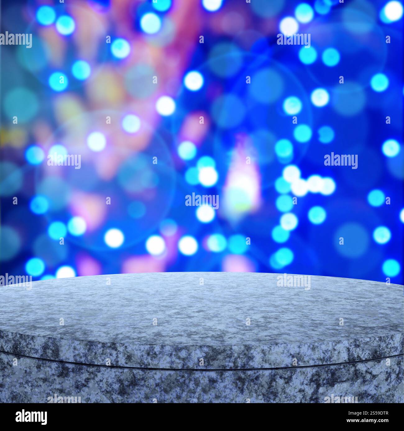 Table vide et l'arrière-plan flou pour présentation de produit Banque D'Images