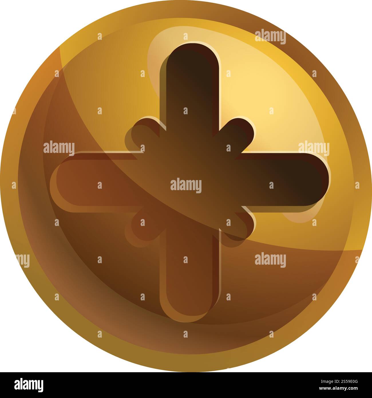 Icône de tête de vis en bronze. Dessin animé de l'icône de vecteur de tête de vis en bronze pour la conception Web isolé sur fond blanc. Icône de tête de vis en bronze, style de dessin animé Illustration de Vecteur