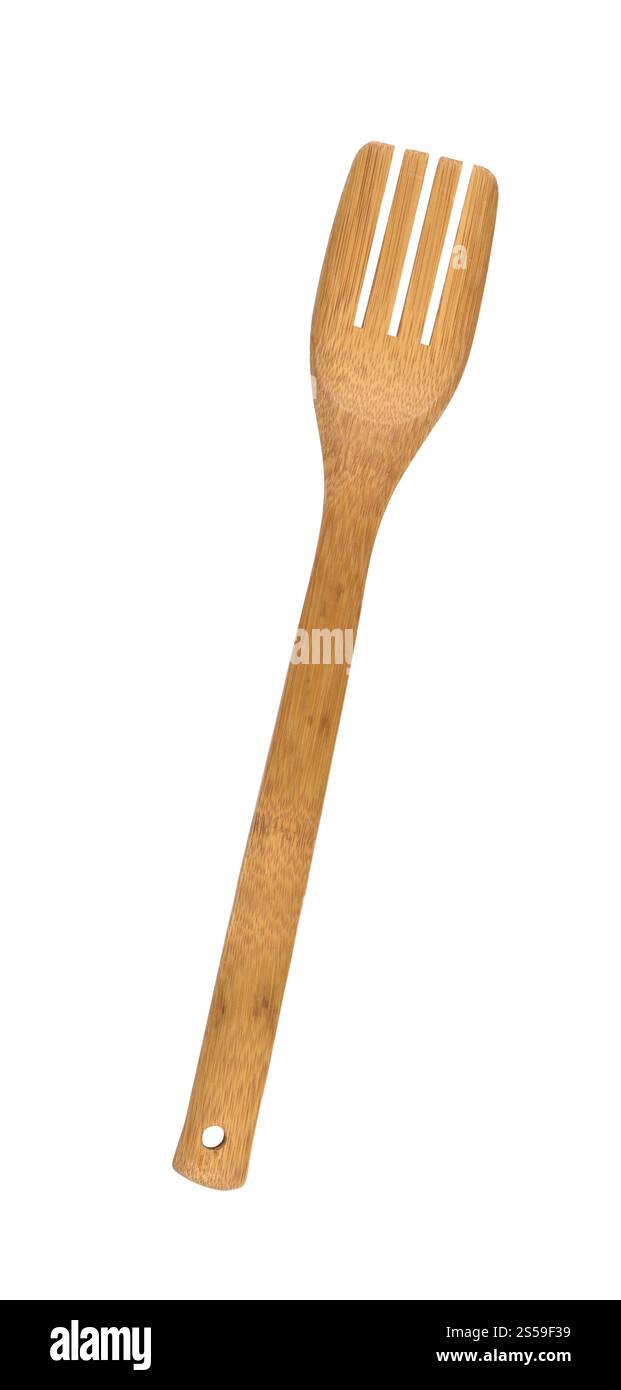 Fourchette en bois isolée sur fond blanc. Fourchette en bois Banque D'Images Fourchette en bois isolée sur fond blanc. Fourchette en bois Banque D'Images