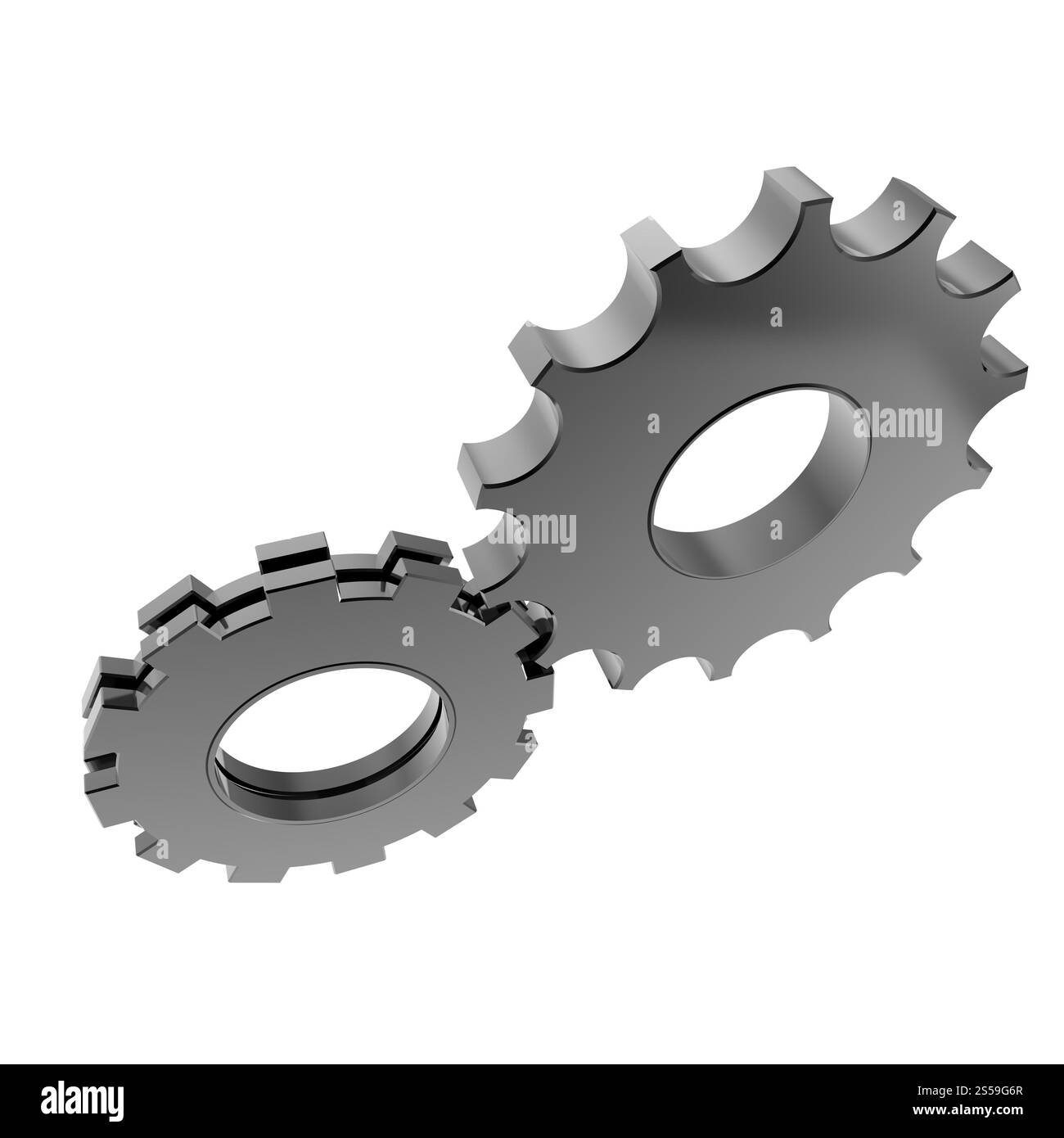 Engrenage cog 3d sur fond blanc Banque D'Images