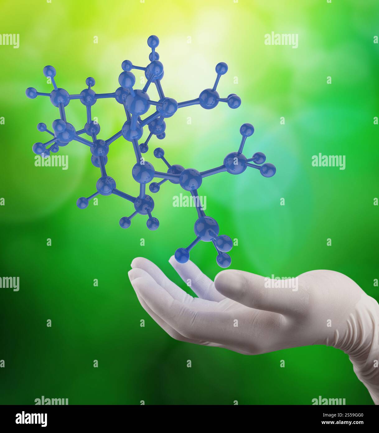 Médecin chercheur part détient virtual structure moléculaire dans le laboratoire Banque D'Images