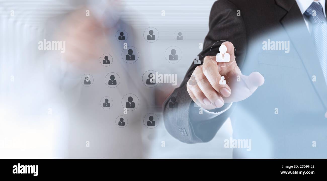 Choisir l'icône main les gens comme des ressources humaines concept Banque D'Images