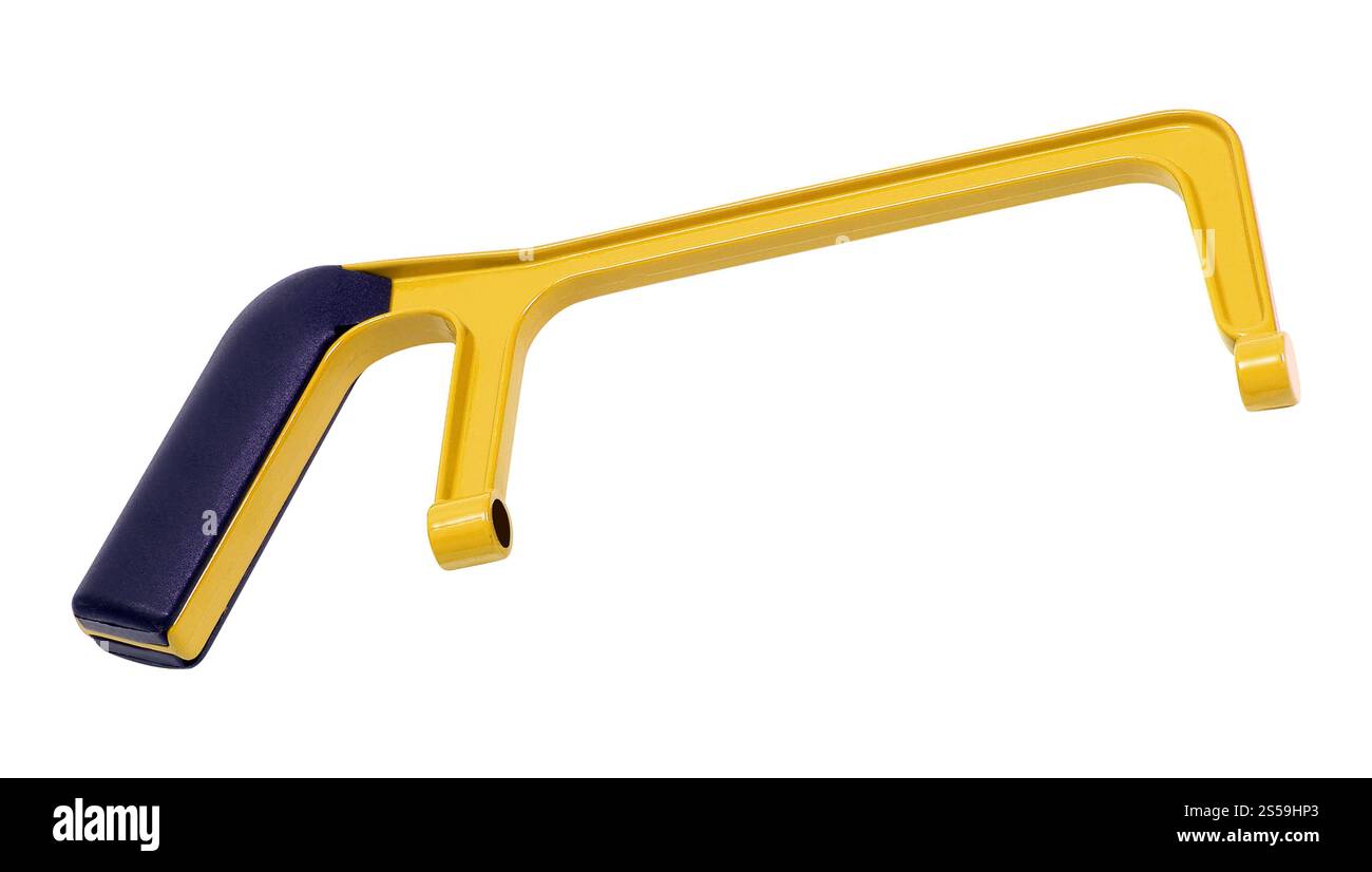Scie jaune isolée sur blanc Banque D'Images