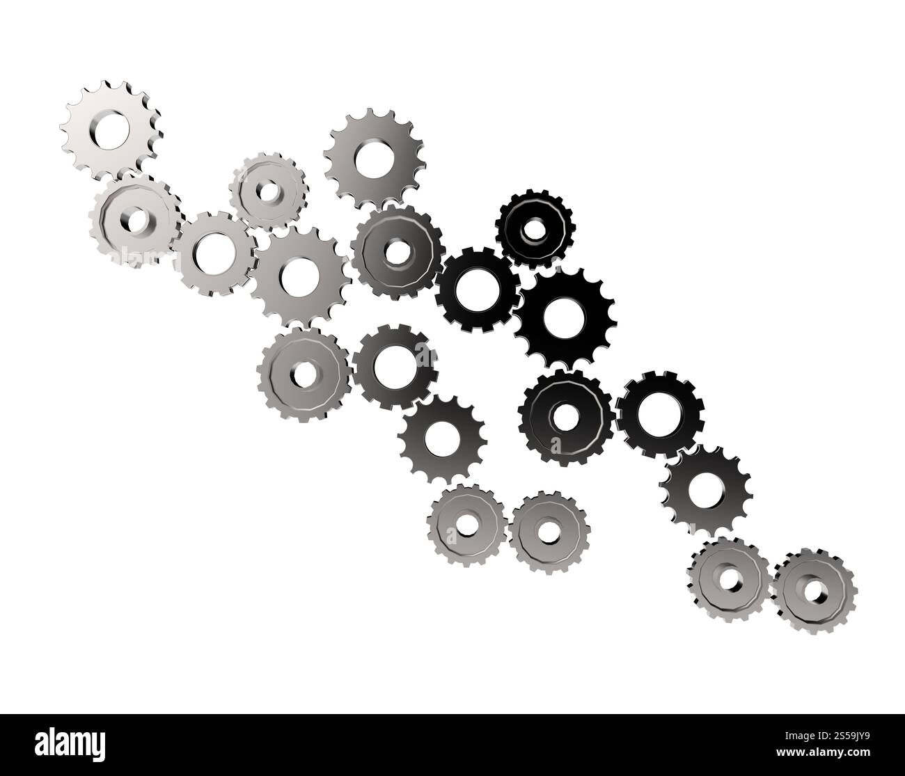 Engrenage cog 3d sur fond blanc Banque D'Images