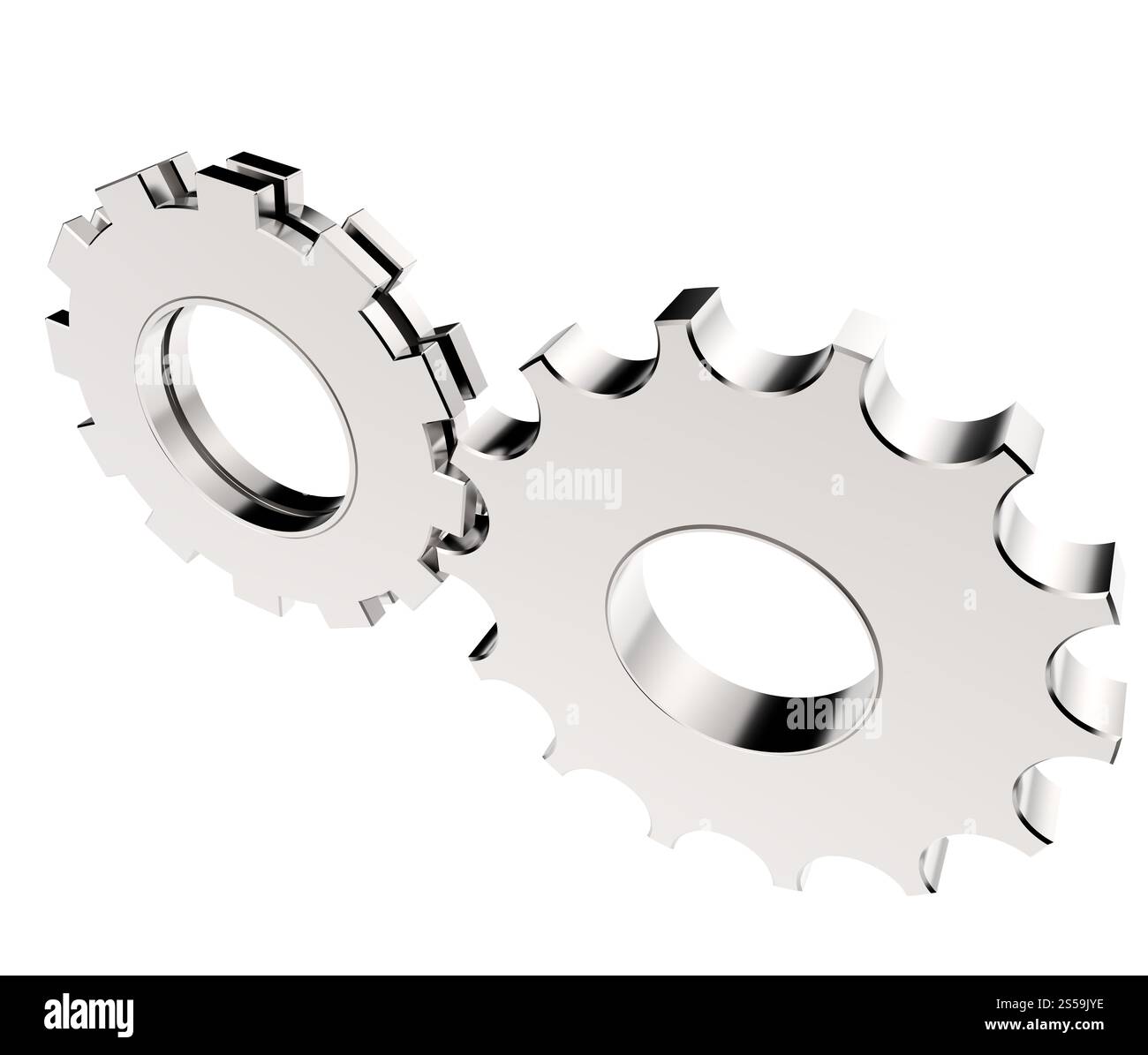 Engrenage cog 3d sur fond blanc Banque D'Images