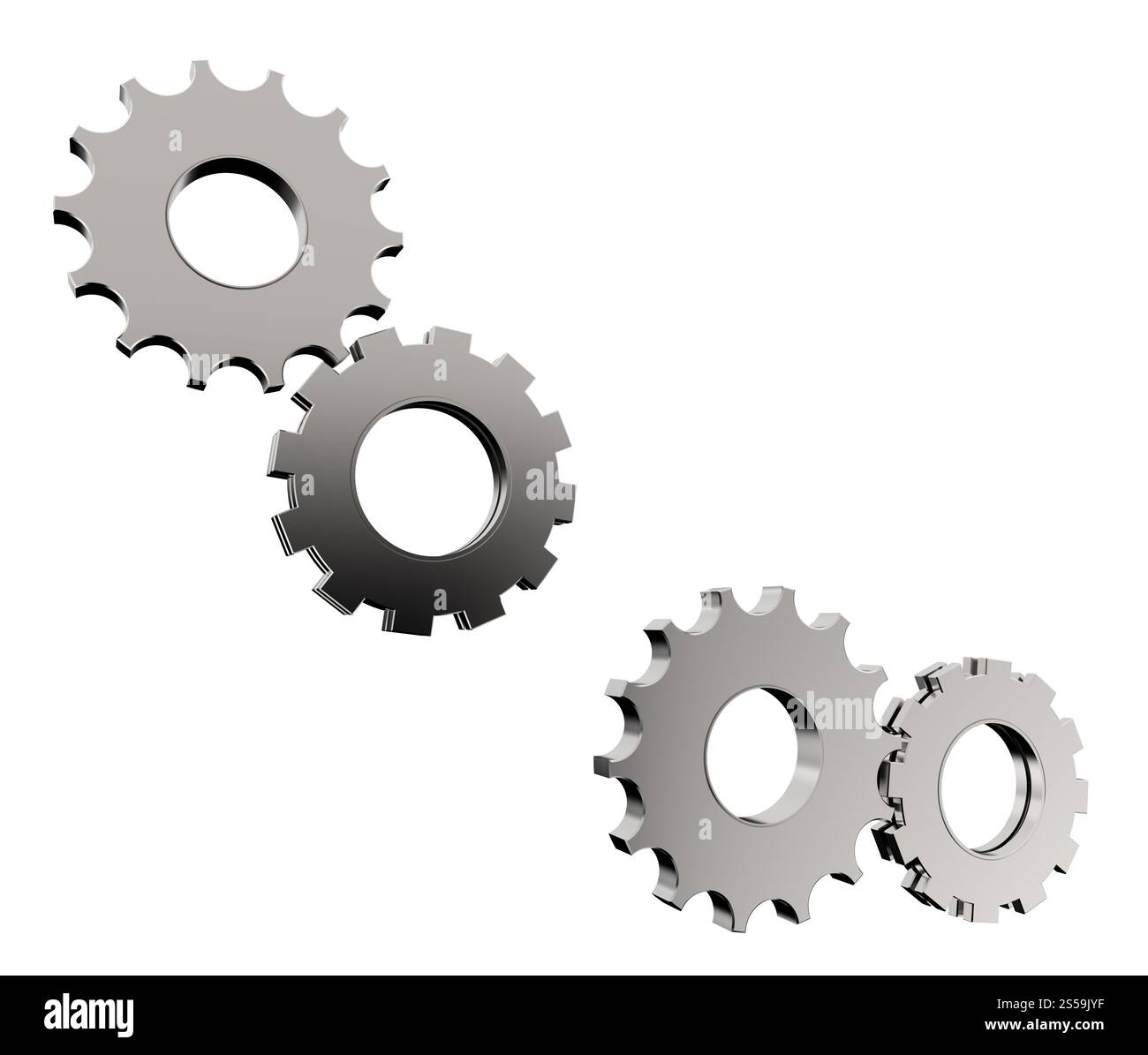 Engrenage cog 3d sur fond blanc Banque D'Images