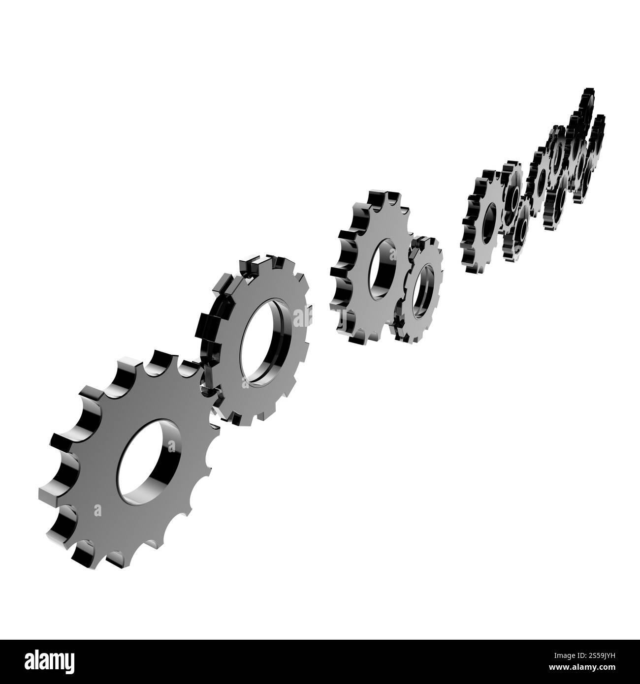 Engrenage cog 3d sur fond blanc Banque D'Images