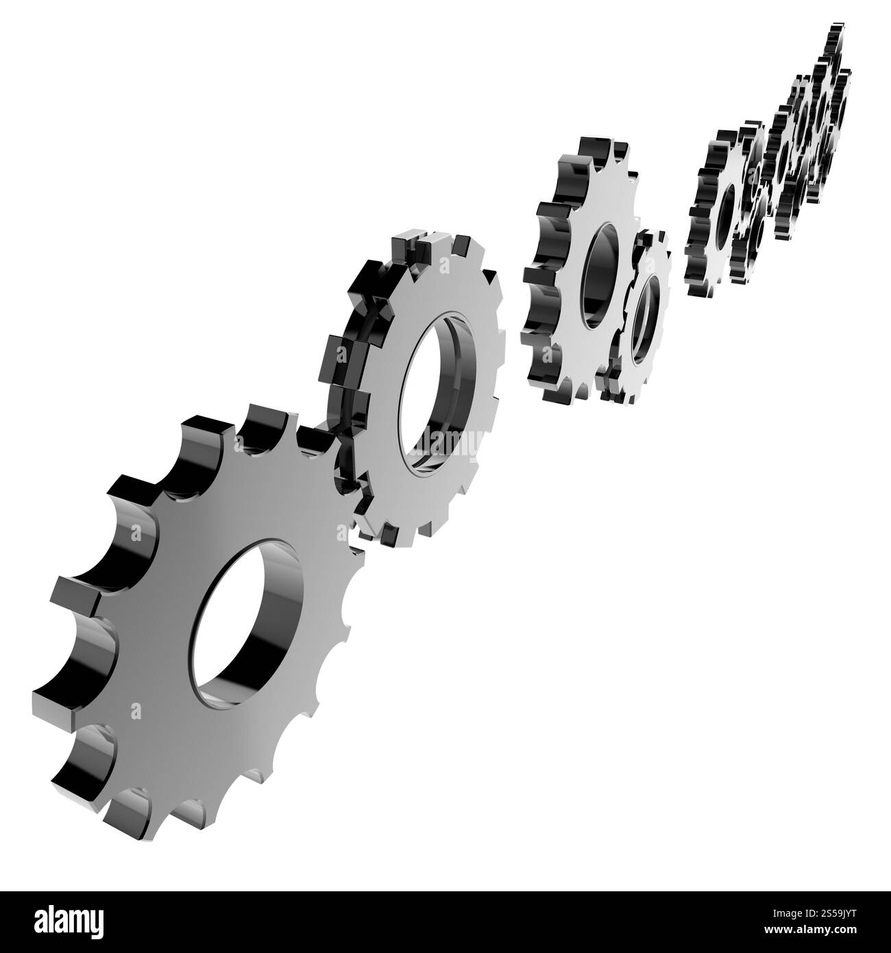 Engrenage cog 3d sur fond blanc Banque D'Images