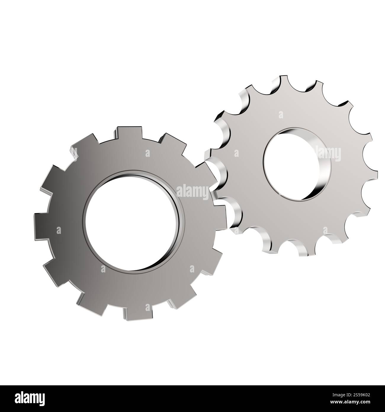 Engrenage cog 3d sur fond blanc Banque D'Images