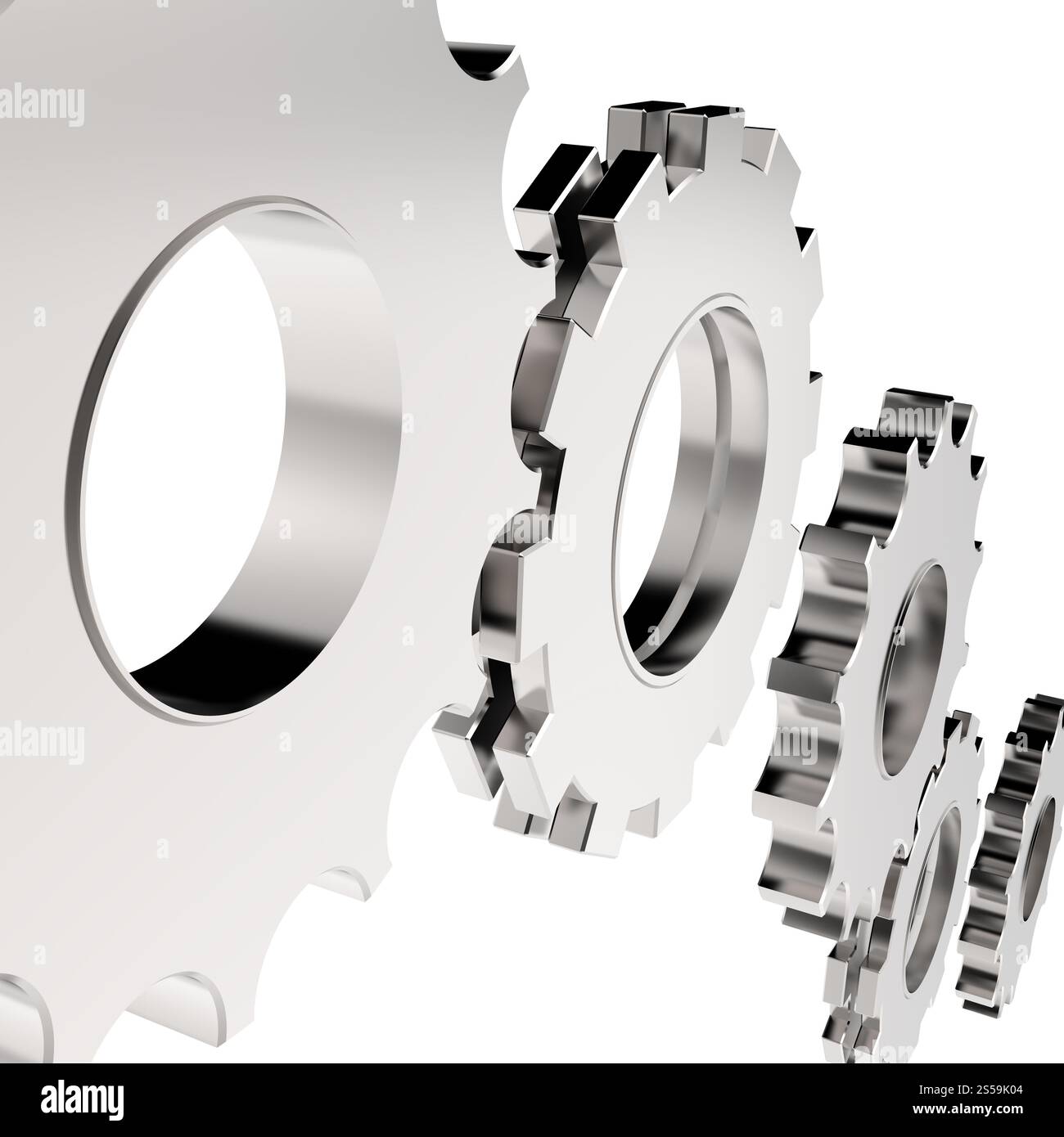 Engrenage cog 3d sur fond blanc Banque D'Images