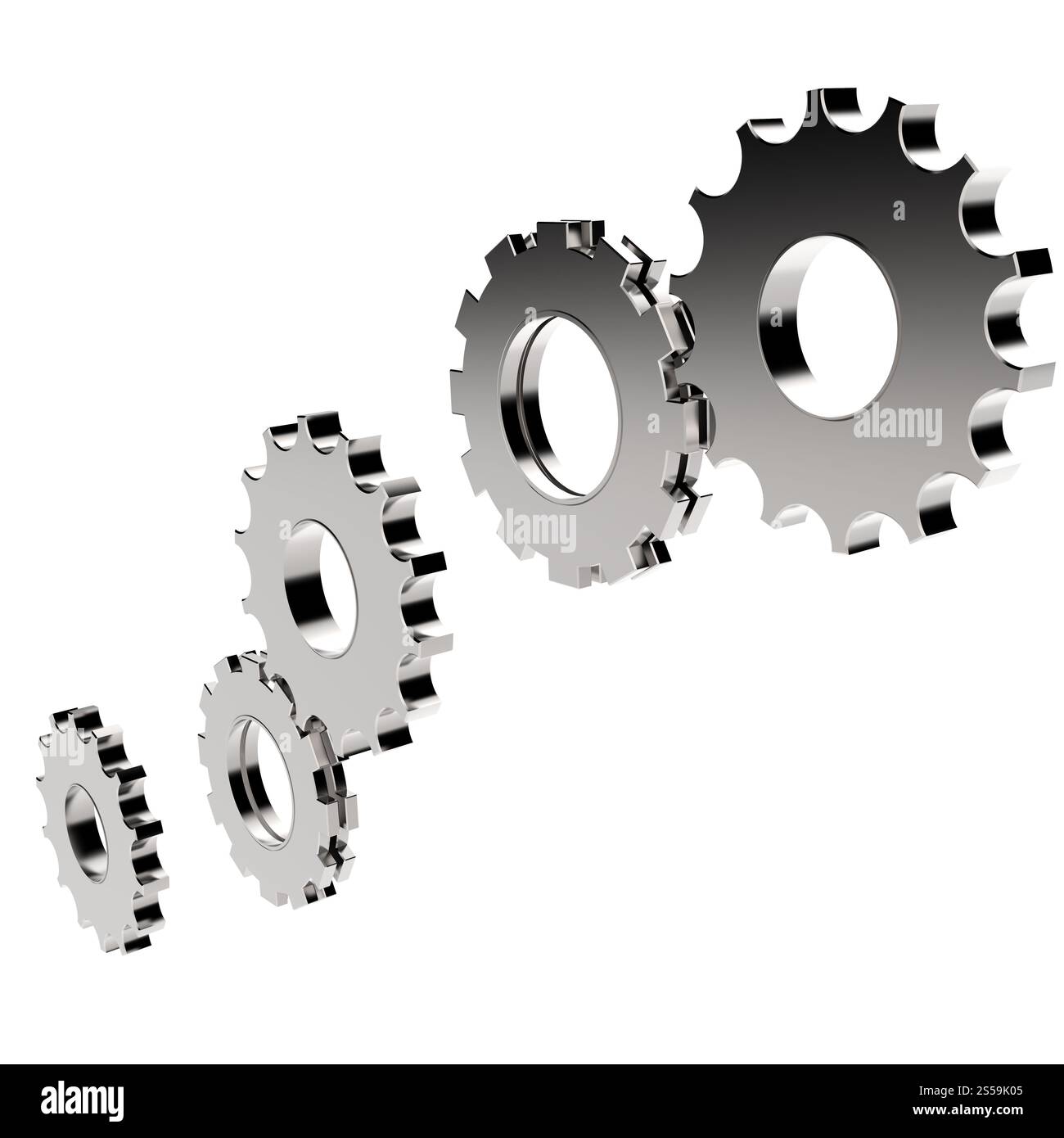 Engrenage cog 3d sur fond blanc Banque D'Images