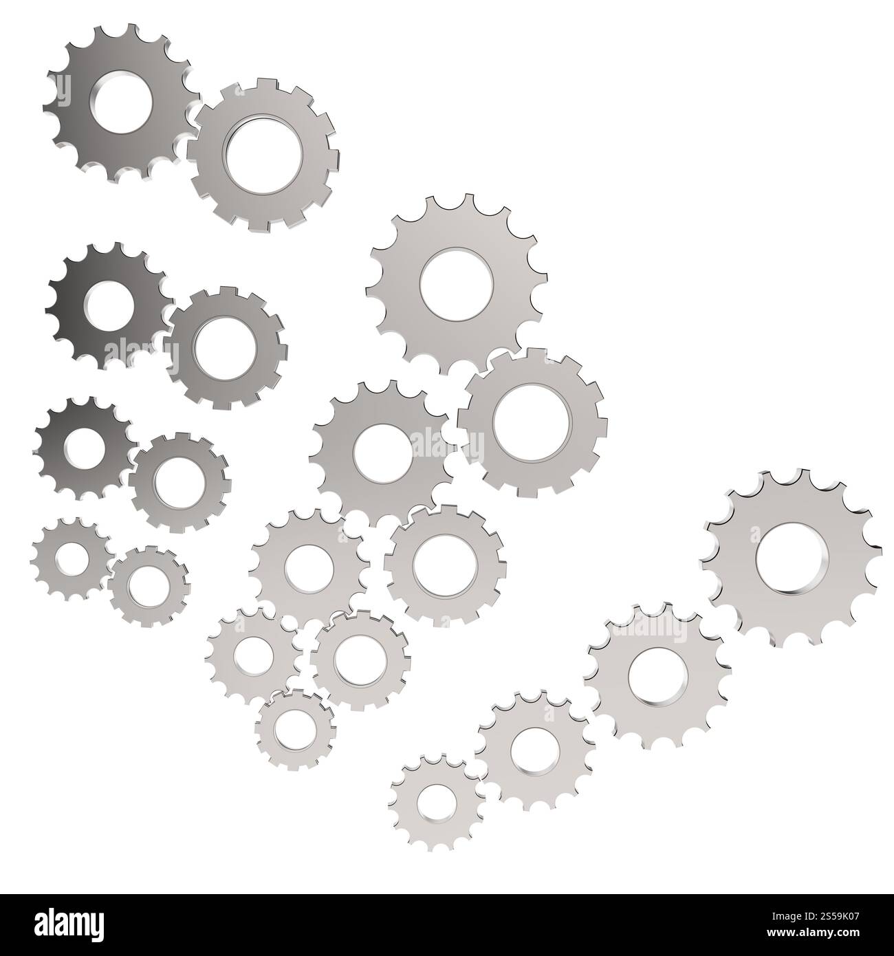 Engrenage cog 3d sur fond blanc Banque D'Images