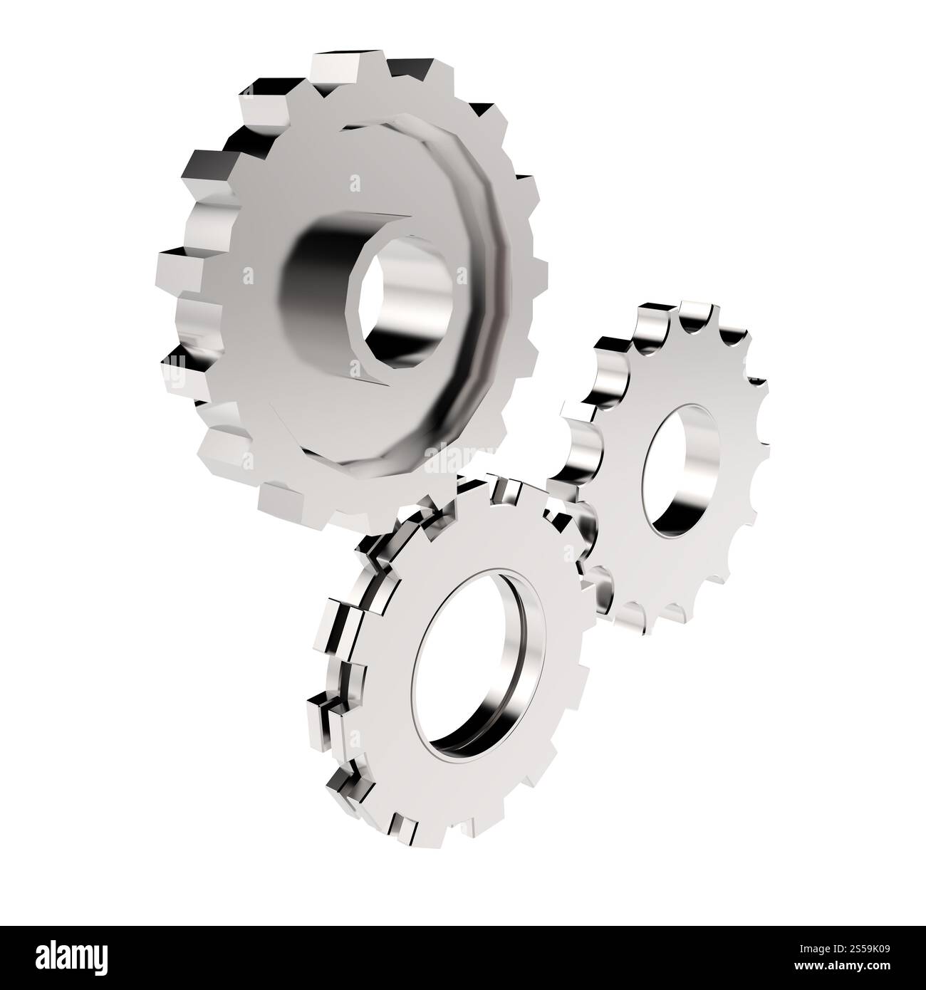 Engrenage cog 3d sur fond blanc Banque D'Images