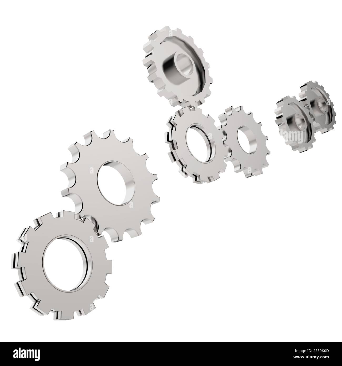 Engrenage cog 3d sur fond blanc Banque D'Images