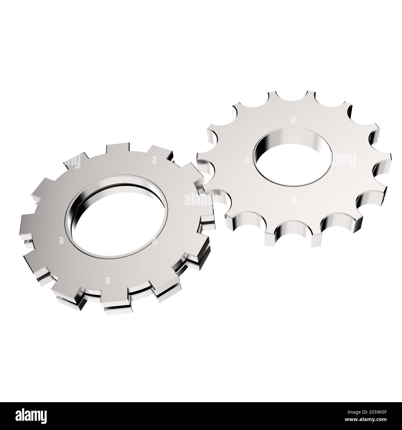 Engrenage cog 3d sur fond blanc Banque D'Images