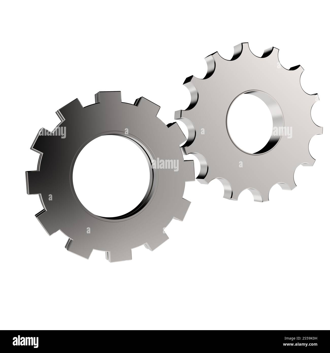 Engrenage cog 3d sur fond blanc Banque D'Images