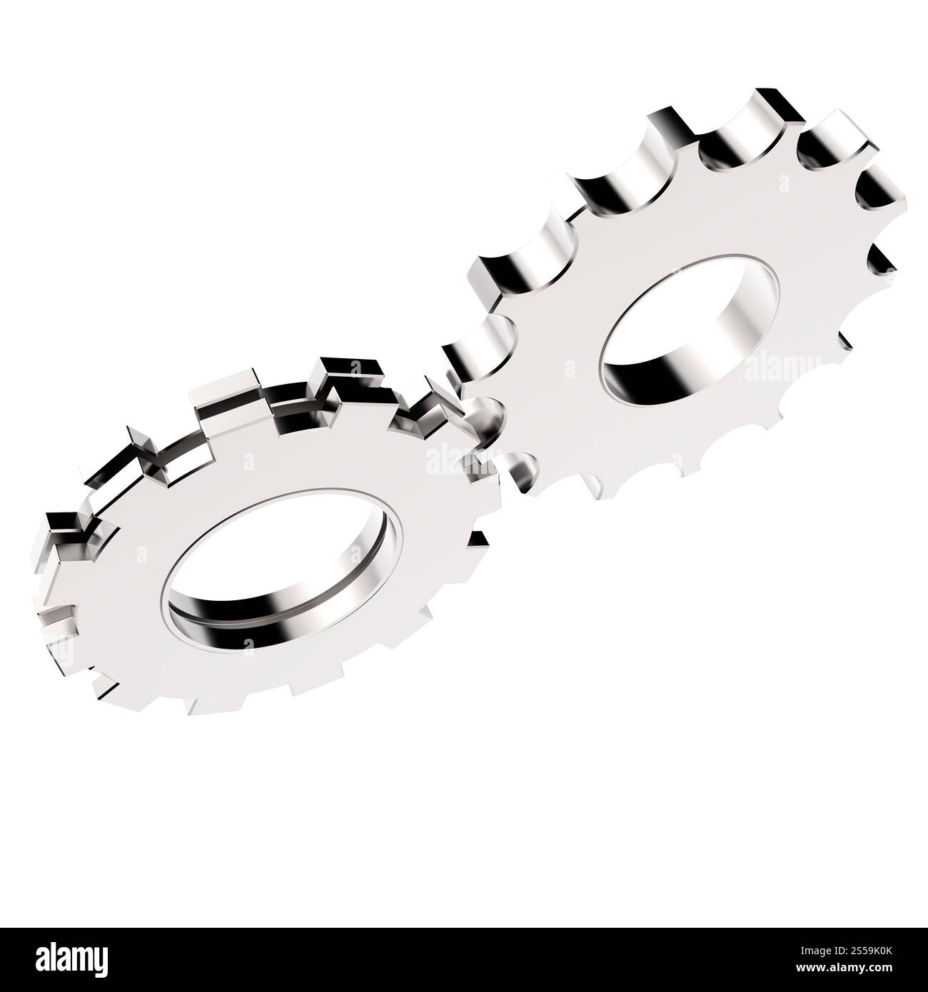 Engrenage cog 3d sur fond blanc Banque D'Images