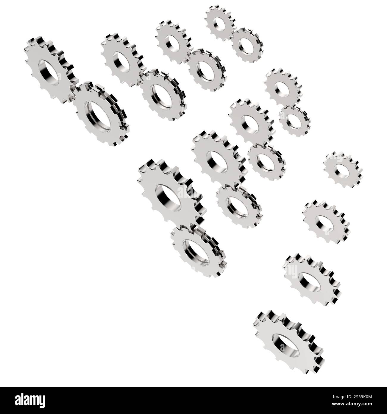 Engrenage cog 3d sur fond blanc Banque D'Images