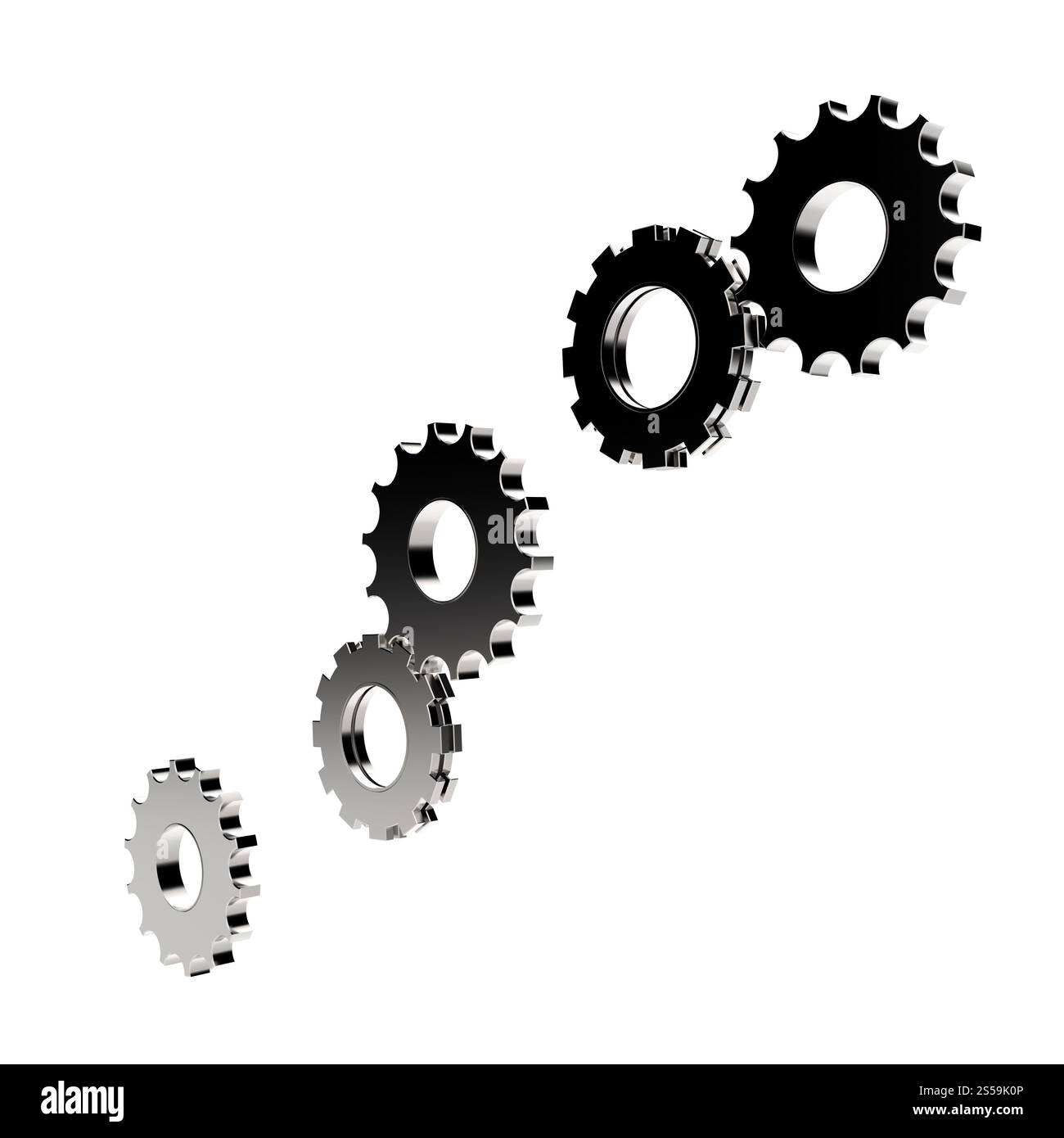 Engrenage cog 3d sur fond blanc Banque D'Images