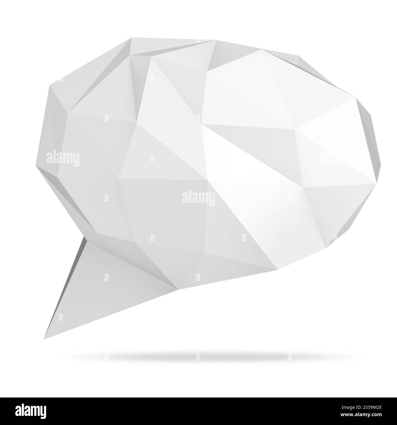 Low poly bulle géométrique sur fond blanc Banque D'Images