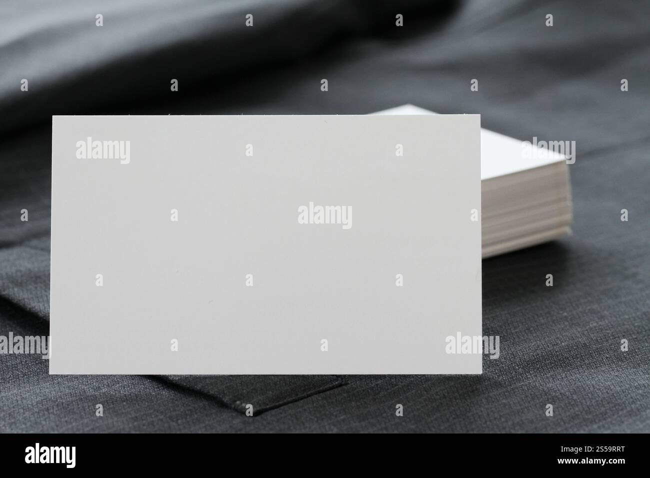 L'identité d'entreprise vierge carte de paquet avec un costume gris arrière-plan. Banque D'Images