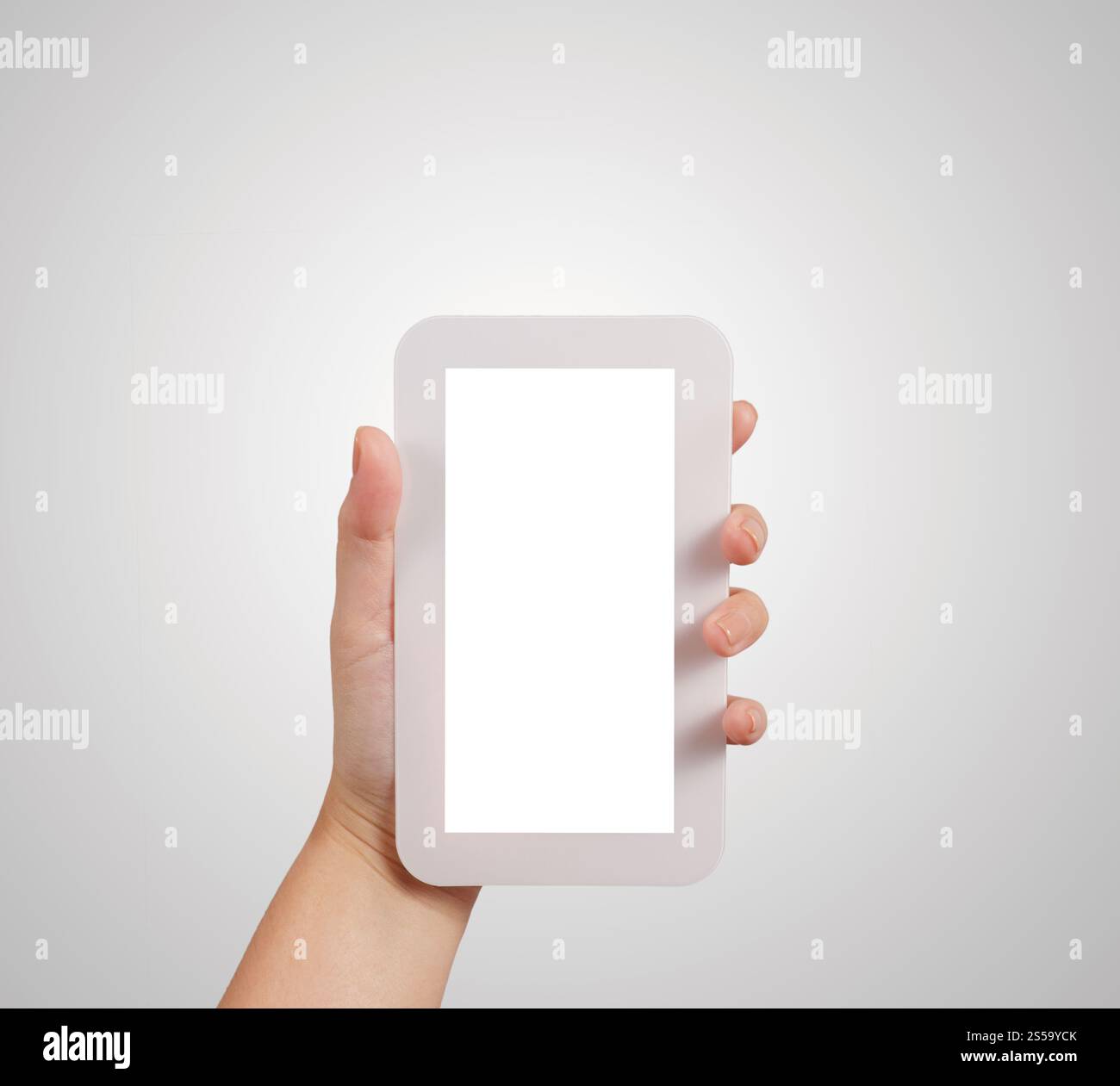 Femme main tenant la Phone tablet touch gadget ordinateur comme concept Banque D'Images