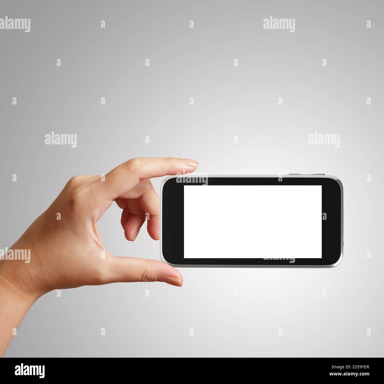 Femme main tenant la Phone tablet touch gadget ordinateur comme concept Banque D'Images