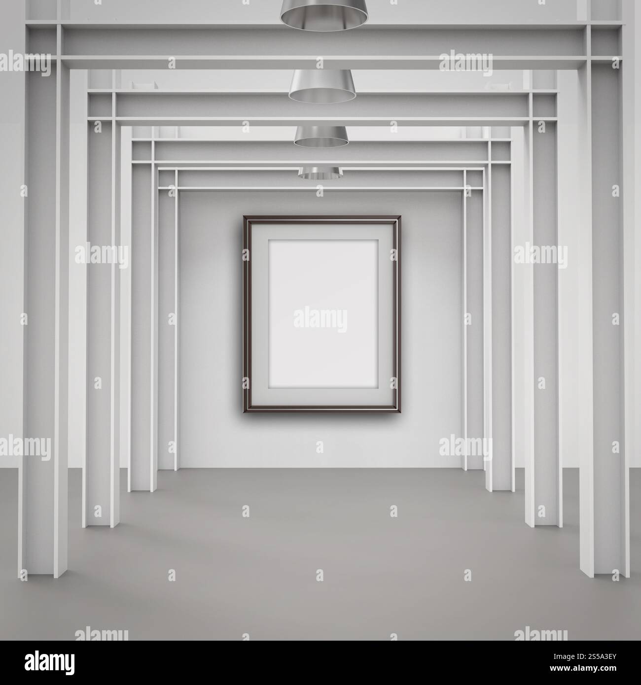 Cadre de style moderne vide sur la composition mur comme concept Banque D'Images