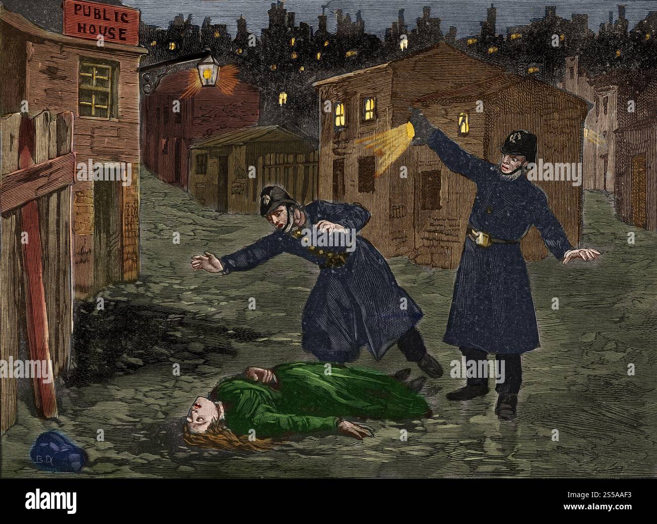 La dernière victime de l'ripper (1888) - Jack l'ripper - la découverte de l'une des victimes des meurtres de Whitechapel en 1888 Banque D'Images