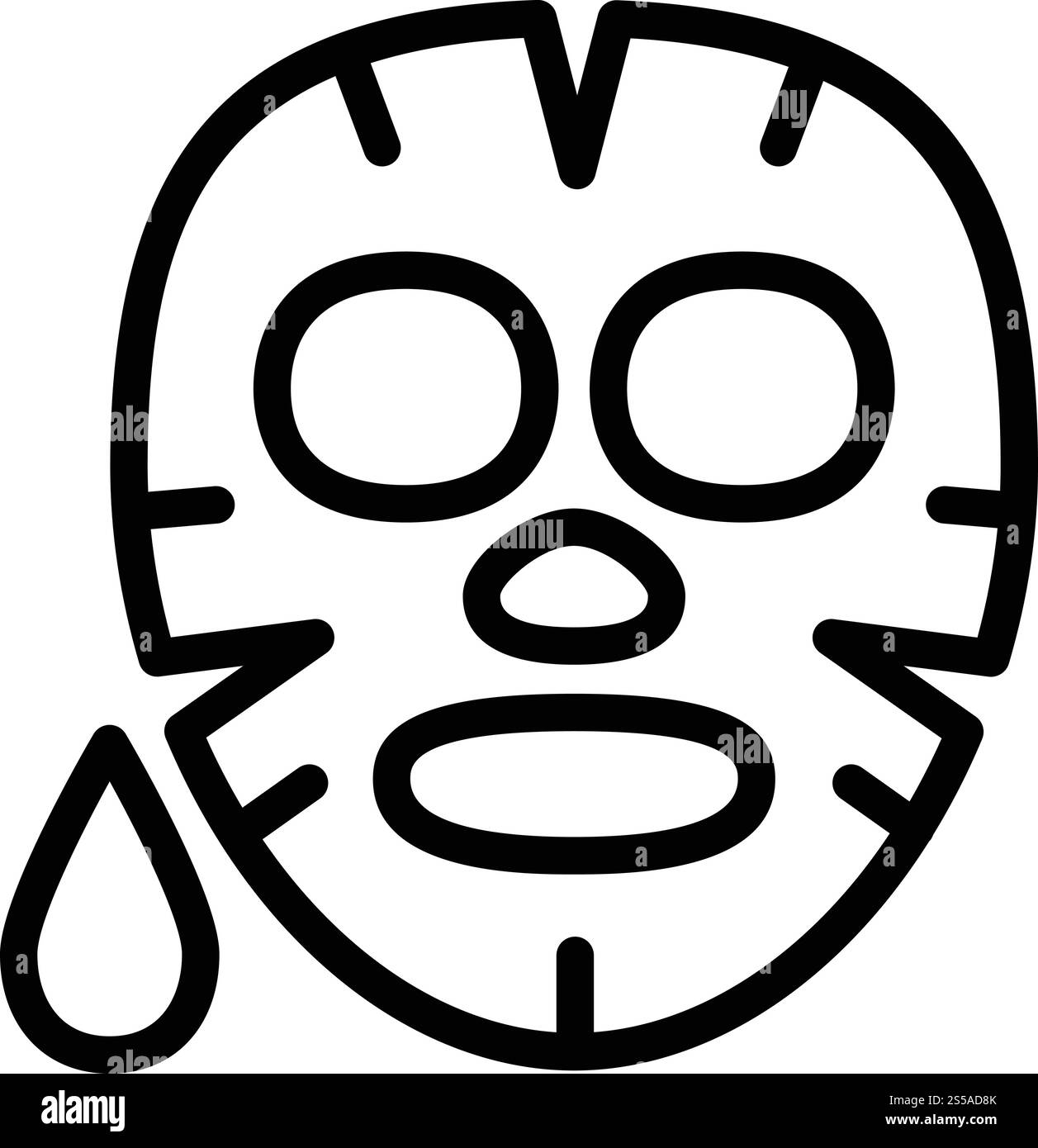 Icône de masque d'aloe vera. Icône vectorielle de masque d'aloe vera pour la conception de Web isolé sur fond blanc. Icône de masque d'aloe vera, style de contour Illustration de Vecteur
