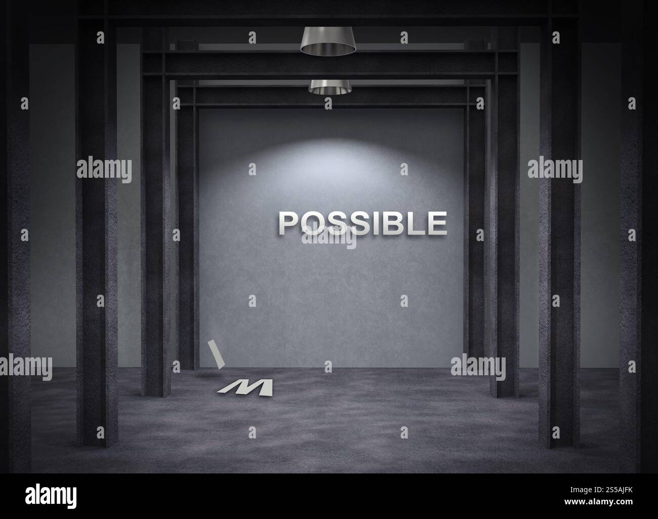 Impossible texte sur mur comme concept Banque D'Images